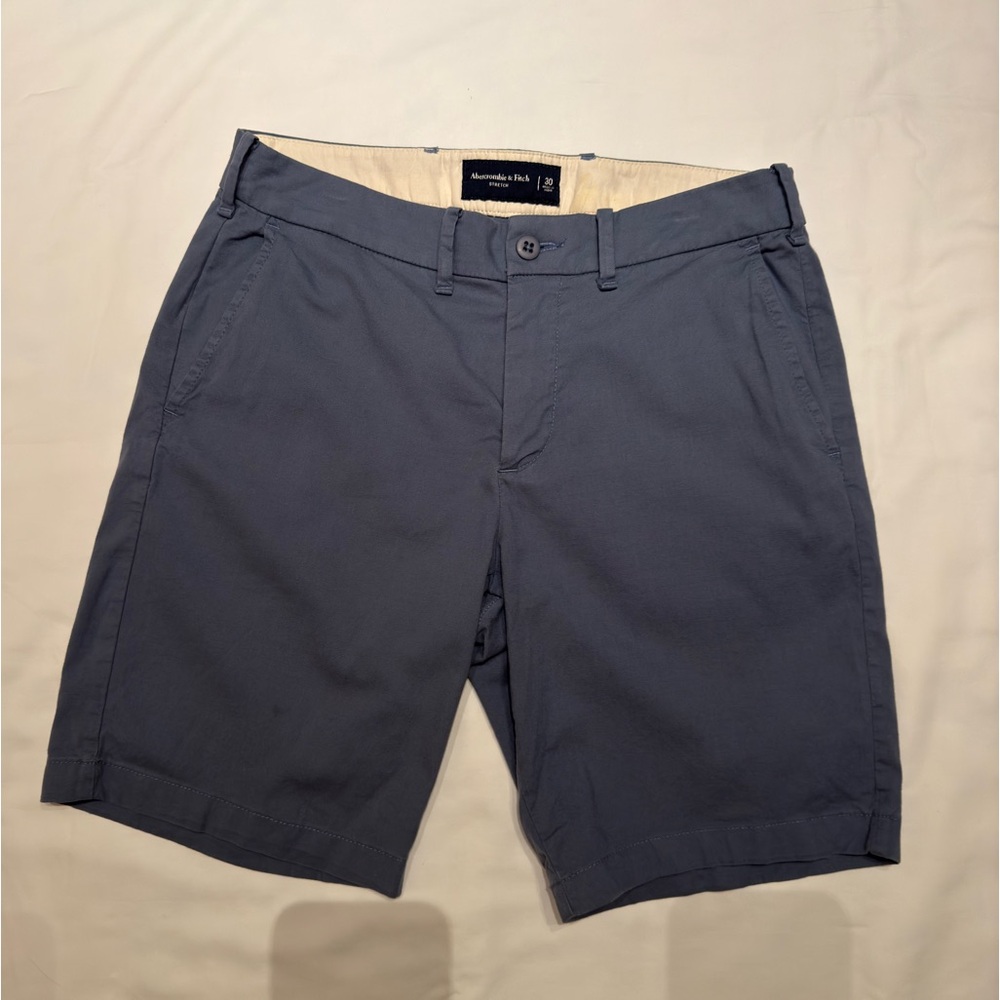 Abercrombie and Fitch, size 30 blue flat front shorts